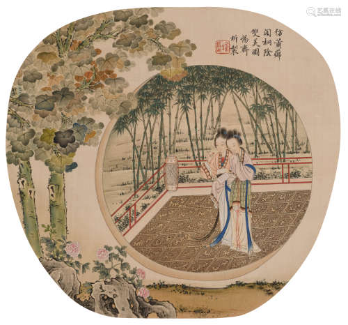 汪圻 （1776-1840） 双美图