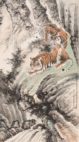 张善孖 （1882-1940） 双虎图