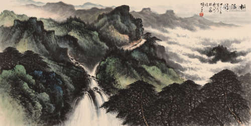 黎雄才 （1910-2001） 松瀑图