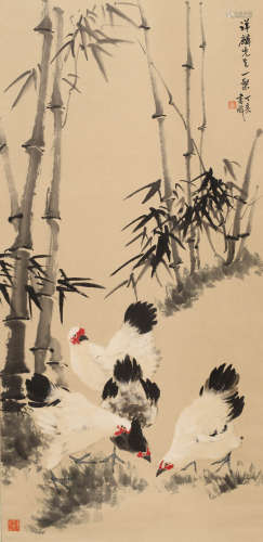 张书旗 （1900-1957） 竹鸡图