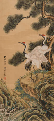 沈铨 （1682-1760） 松鹤延年