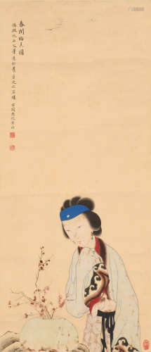 黄均 （1914-2011） 春闺梅香图