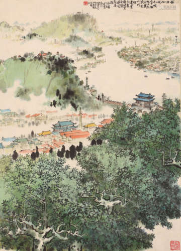 钱松喦 （1899-1985） 青满石城