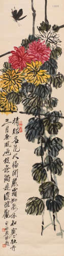 齐白石 （1864-1957） 菊花蝴蝶
