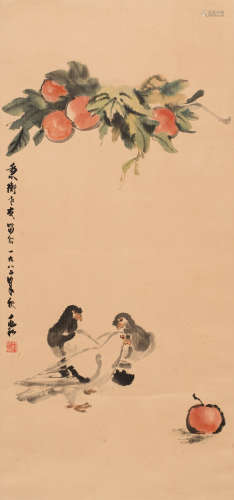 蒋兆和 （1904-1986） 和平双鸽
