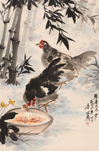 唐云 （1910-1993） 觅食图