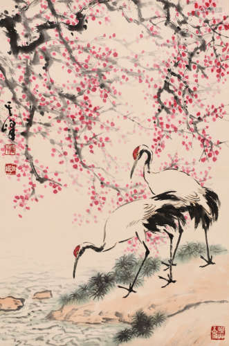 孙其峰 （b.1920） 梅溪双鹤