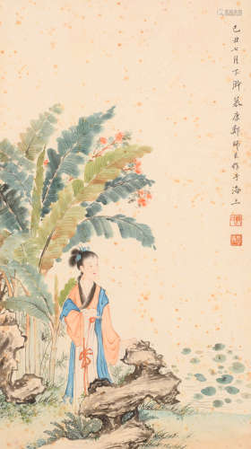 郑慕康 （1901-1982） 芭蕉仕女