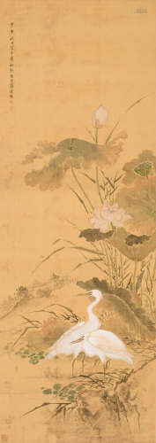 蒋廷锡 （1669-1732） 荷花鹭鸶