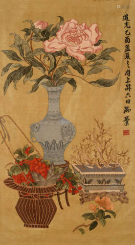 道光 （1782-1850） 缂丝清供