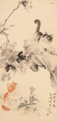 曹克家(1906-1979)王雪涛 （1903-1982） 猫趣图