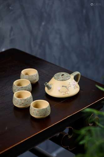 紫砂壶石瓢茶具