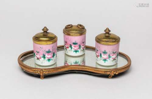 Antique France Porcelain Inkwell