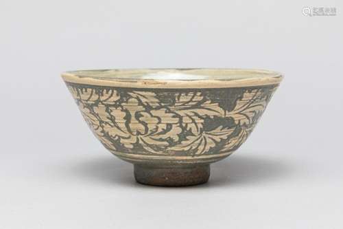 Korean Joseon Carved Porcelain Bowl