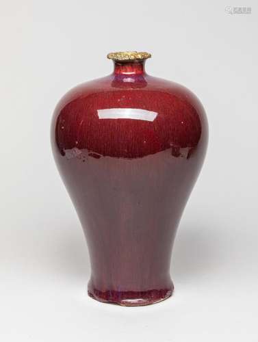 Chinese Export Red Glazed Porcelain Vase