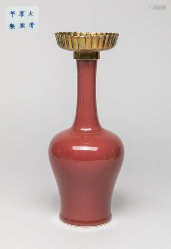 Chinese Export Red Glazed Porcelain Vase