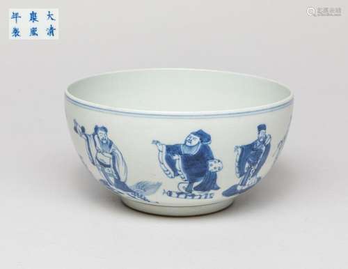 Large Chinese Blue & White Porcelain Bowl