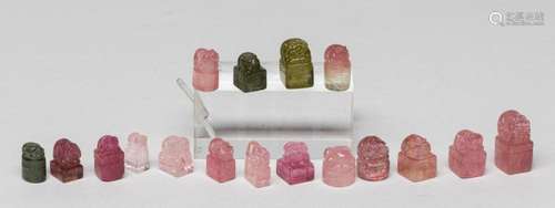 Chinese Tourmaline Carved Seals