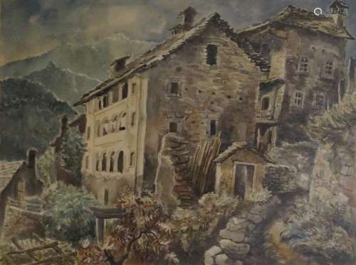 Antiquitäten, Steinort, E.  Aquarell, Villa-Rocco, Loco 1958