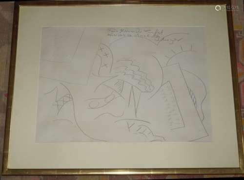 Moderne Kunst,Meyer, Willy 1894-1966 Zeichnung mit Widmung a...