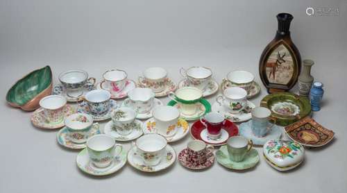 Large Set Porcelain Tea Cups & Tableware