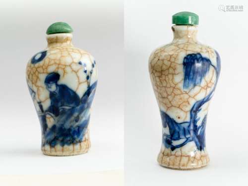 China,   Zwei Porzellan Schnupftabakflaschen, Qing