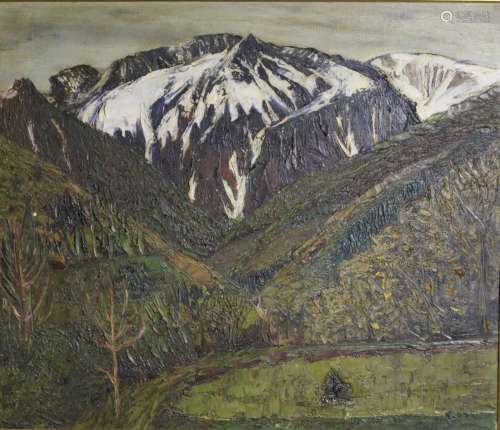 Japanische Kunst,Mori  Tanigawa-Berg im Winter, Gemälde (44 ...