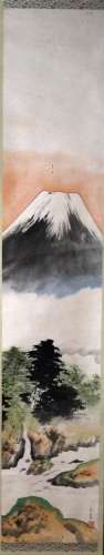 Japanische Kunst,Taikan  Rollbild (130 x 44,2 cm), Fujiyama