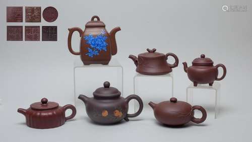 Estate Chinese Yixing Zisha Tea Pot Sets