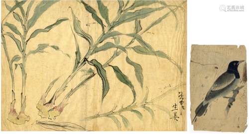Japanische Antiquitäten,  Zwei Zeichnungen, Edo-Zeit