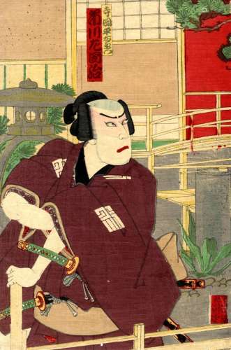 Japanische Holzschnitte,Kunichika zugeschrieben  Oban von ei...