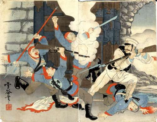 Japanische Holzschnitte,Toyo, Sekkoku  Sino-Japanischer Krie...