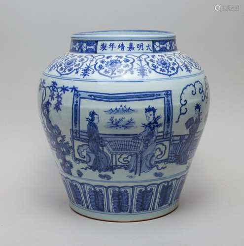 Large Chinese Garden Used Porcelain Jar