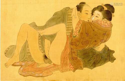 Japanische Holzschnitte,  Malerei (26,5 x 37,5 cm), frühes 2...