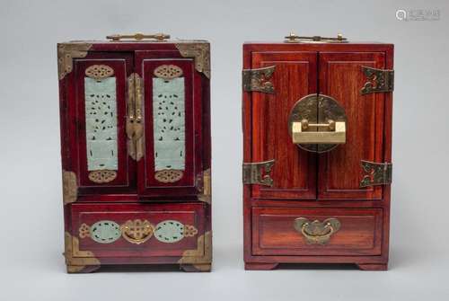 Two Chinese Wood Jewelry Boxes