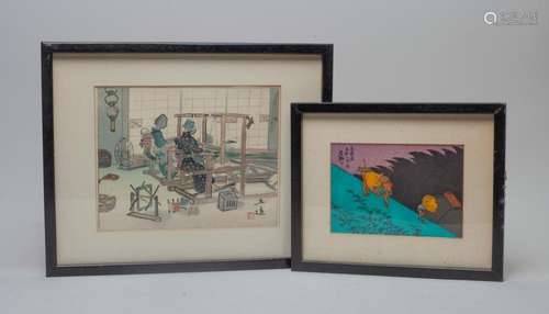 Two Vintage Japanese Woodblock Prints