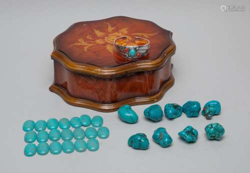 Estate Box of Turquoise Like Stones