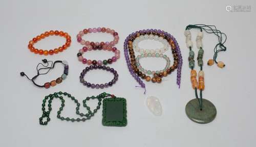 Estate Chinese Jade, Stone Jewelry Sets