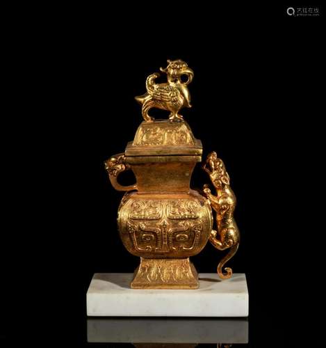 France Designed Japanese Gilt Bronze Vase