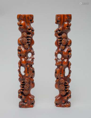 Pair Chinese Boxwood Paper Weights