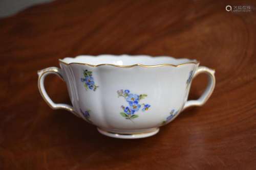 Meissen Floral Two Handled Sugar Cup