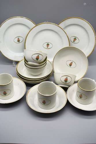Chinese Export Part Pineapple Tea Service Set including 3 co...
