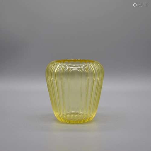 Czech Crystal Coloured Glass Lobed Vase, glass vase Karlovy ...