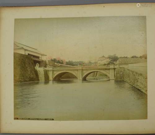 Tokyo: Japanese Coloured Photograph of Japanese Scene: Stone...