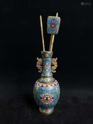 Cloisonne Wenfang Wrapped Branch lotus vase