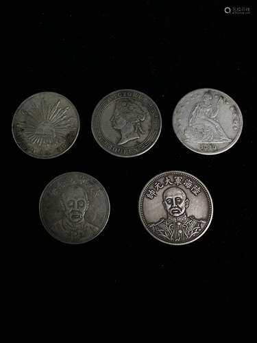 5 silver dollars