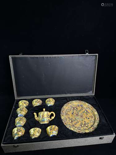 Clear enamel Color tea set