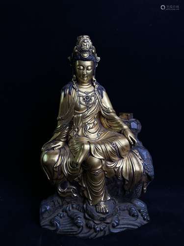 Bronze gilt Guanyin figure