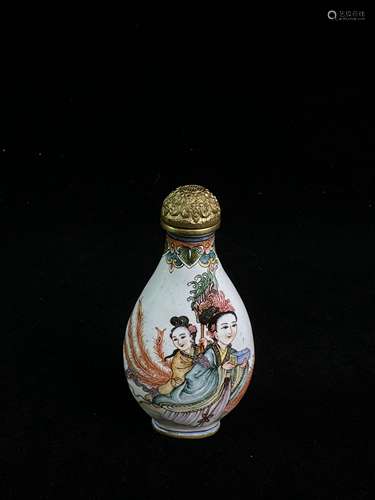 Qing gilt figure rhinitis pot