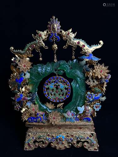 Jade pinched cloisonne decoration